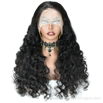 Cheap 250% Density 360 Transparent Lace Front Wig Loose Wave Brazilian Remy Hair